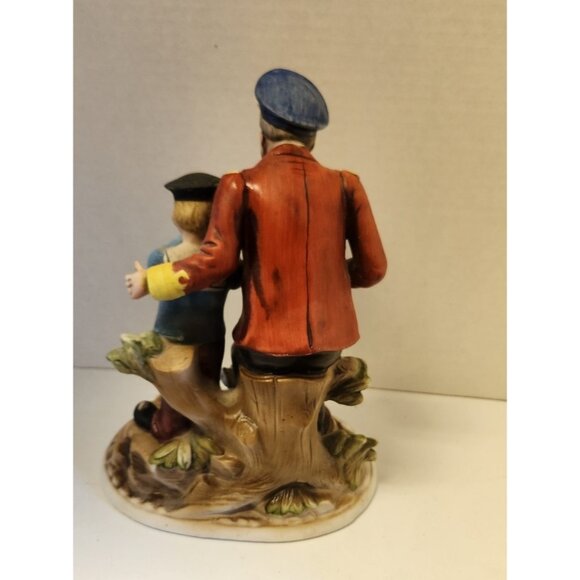 Vintage Capodimonte Style Old Sailor With Boy And Dog VGC JAPAN - Picture 4 of 7
